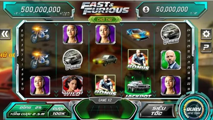 Trò Chơi Fast & Furious B52 Club